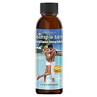 Simple Tan 4 Ounce Bottle of Professional Salon Sunless Tanning Solution with 8% DHA and Dark Bronzer Color Guide