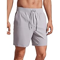 CRZ YOGA Men's Stretch Workout Shorts Lightweight Running Gym Athletic Shorts with Pockets - 7 Inches