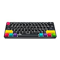 ASCENY GK61 - Hot-Swappable 60% Mechanical Keyboard with Extra Colorful Keycaps, RGB Lights, Spill Proof, Optical Switches (Gateron Red)