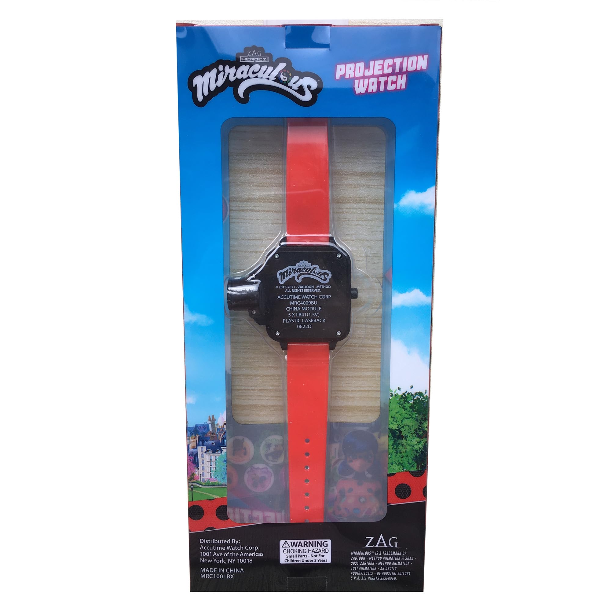 Accutime Kids Miraculous Ladybug Digital Flashing LCD Quartz Childrens Wrist Watch for Boys, Girls, Toddlers with Red Strap (Model: MRC4009AZ)