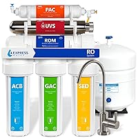Express Water Reverse Osmosis Ultraviolet Water Filtration System – 100 GPD (Modern Brushed Nickel Faucet)