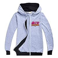 ENDOH Little Girls Abby Hatcher Zip up Sweat Shirt,Soft Light-weight Jacket Graphic Coat for Child(5-14Y)