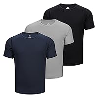 Outdoor Ventures Men's Workout Dry Fit T Shirts 3 Pack Quick Dry Active Short Sleeve Tee Shirts for Athletic Running Gym