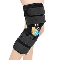 Hinged ROM Knee Braces Adjustable Knee Immobilizer Support for Knee Pain ACL MCL PCL Arthritis Meniscus Tear Post OP Recovery for Men and Women Side Stabilizers Torn Meniscus Orthopedic Orthosis （M)