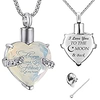 Birthstones Heart Cremation Pendant Urn Necklaces for Ashes Urns for Human Ashes Memorial Locket Keepsake Ashes Jewelry with Fill Kit