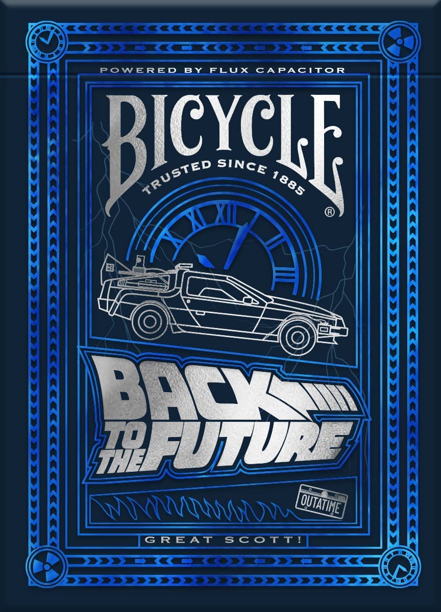 Bicycle Back To The Future Playing Cards 1 Pack, Premium, Foil, Metallic , Blue