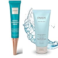 Onsen Secret Cuticle Conditioner Cream 15ml, Natural Daily Moisturizing Body Lotion 200ml. Cuticle Oil Nail Care Serum Sooth, Repair & Strengthen Cuticles & Nails + Body Lotion Non Greasy
