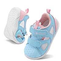 JOINFREE Toddler Boys Girls Sneakers Baby Walking Shoes Breathable Barefoot Shoes Dual Hook and Loops Running Shoes Soft Anti-Slip Sole Sandals