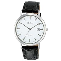 Citizen Q&Q D020 - 301 Wristwatch Falcon Analog Display Leather Belt Date Display White Men's