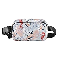 Sea Horse Anchor Fanny Packs for Women Men Belt Bag with Adjustable Strap Fashion Waist Packs Crossbody Bag Waist Pouch for Running Travel