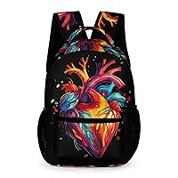 Anatomical Heart Print Laptop Backpack Cute Daypack for Camping Shopping Traveling