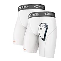 (2 Pack) Compression Shorts Briefs with Bio-Flex Protective Cup. Men’s / Adult Baseball, Hockey, Softball, Lacrosse, Football, Soccer etc.