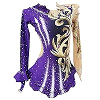 Purple Elegant and Comfortable Rhythmic Gymnastics Outfit for Girls for Dance and Performance