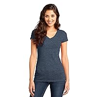 District - Juniors Very Important Tee V-Neck. DT6501 Heathered Navy 4XL