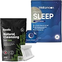 Bandoo & Wellamoon Wellness Bundle: Natural Bamboo Vinegar Foot Pads (10 Count) & Extra Strength Sleep Support Patches (28 Count) - Japanese Foot Care & Cruelty-Free Sleep Aid