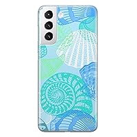 laumele Seashells Phone Case Compatible with Samsung S23 Plus Clear Flexible Silicone Nautical Shockproof Cover