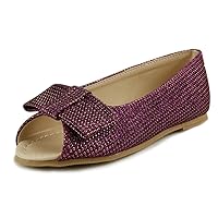 Girls Glitter Glimmer Peep Toe Sandal Slip On Comfy Stylish Shoes Toddler -Youth (05, Purple)