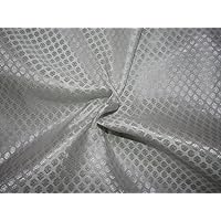 Brocade Fabric White x Metallic Silver 44