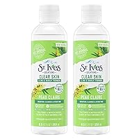 St.Ives Solutions 3-in-1 Face Toner For Combination to Oily and Acne Prone Skin Clear Skin Made with Natural Tea Tree Extract, Vitamin B3, Micellar Water Technology, and Witch Hazel 8.5 oz (Pack of 2)