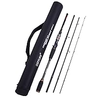 Travel Fishing Rods, 4 Piece Fishing Pole with Case/Bag,Surf Casting/Spinning Rod,Ultralight Fishing Baitcasting Rod 7ft for Saltwater Trout, Bass, Walleye, Pike