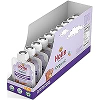 Holle Baby Yogurt Pouches - Organic Yogurt with Apple, Banana & Berry Fruit Purée - Drinkable Yogurt Pouches for Kids & Babies 8 Months & Up - (10 Pack) Shelf Stable, Non-Gmo with 0 Sugar Added