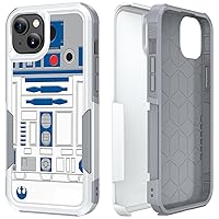 Phone Case for iPhone 15, R2D2 Astromech Droid Robot Pattern Shock-Absorption Hard PC and Inner Silicone Hybrid Dual Layer Armor Defender Case for Apple iPhone 15 6.1