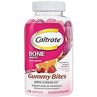 Caltrate Gummy Bites 500 mg Calcium and Vitamin D Supplement, Black Cherry, Strawberry, Orange - 100 Count