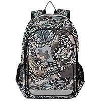 ALAZA Butterfly Geometric Backpack Bookbag Laptop Notebook Bag Casual Travel Trip Daypack for Women Men Fits 15.6 Laptop