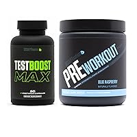 by V Shred Test Boost Max and Pre Workout Blue Raspberry Powder Bundle