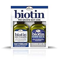 Difeel Biotin Pro-Growth Root Stimulator & Difeel Biotin Premium Hair OIl 2.5 oz. - 2-PIECE Boxed Gift Set - Biotin Hair Treament Collection for Hair Growth