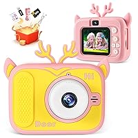 Kids Camera 40MP and 1080P HD Digital Selfie Video Camera for Kids Age 3-12 Year Old Boys and Girls, IPS Screen with 32GB SD Card Digital Camera for Kids Toy Birthday Christmas Festival Gifts