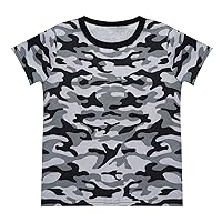 Kids Boys Casual Camouflage Short Sleeve T-Shirt Tops Fashion Daily Wear Outdoor Active Playwear Blouse
