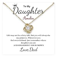 Custom Necklace, To My Daughter, Birthday Gifts For Teen Girls, Father Daughter Necklace, Girls Jewelry Daughter, Personalized Name Necklace Girl, Graduation Gift For Daughter Necklace With Inspirational Message Gift Card And Box.