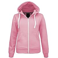 Parsa Fashions ® Ladies Plain Hoodie Womens Long Sleeves Zip Hoodie Zipper TOP Hooded Jacket with Pockets Warm Soft Comfortable and Stretchy