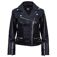 Ladies Leather Jacket Classic Biker Style Real Leather Womens Jacket