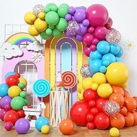 GRESATEK Rainbow Balloon Arch Kit, 103Pcs 7 Assorted Colors 5/10/12/18 Inch Latex Balloons, Colorful Balloon Garland Kit for Baby Shower Kids Birthday Party Decoration