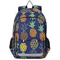 ALAZA Tropical Coconut Palm Trees Fruits Pineapples Tropical Pineapple Casual Daypacks Outdoor Backpack