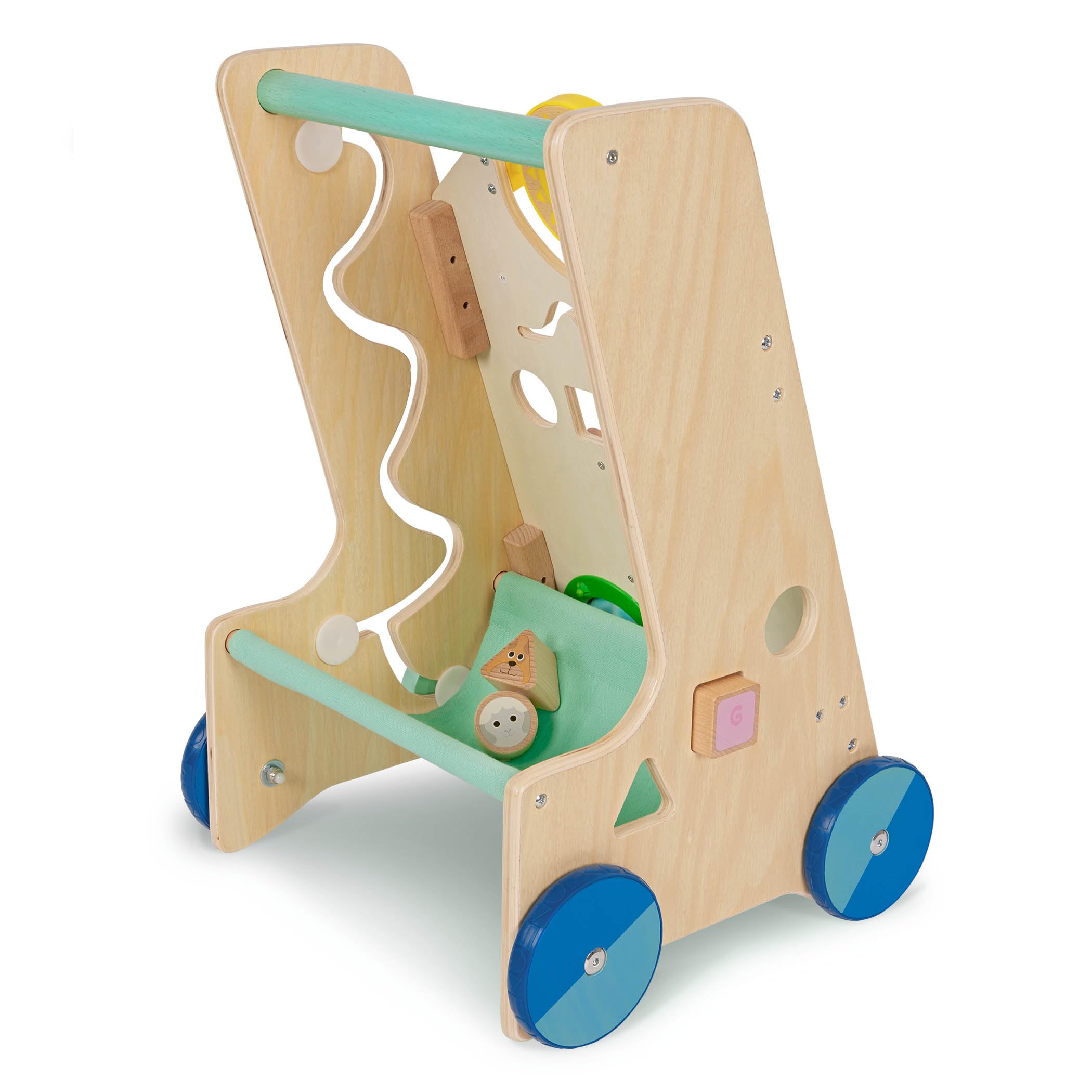 Battat – Wooden Activity Walker – 9 Educational Activities – Learning & Walking Toy for Toddlers – Stand, Push, Walk – 1 Year + – Farm Activity Walker