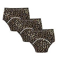 ALAZA Gold Leopard Cheetah Print Animal Skin Cotton Potty Training Underwear Pants for Toddler Girls Boys, 2t, 3t, 4t, 5t