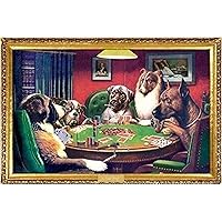 buyartforless C.M. Cooldige (A Bold Bluff) Dogs Playing Poker 36x24 Art Print Poster Funny Iconic Image, Multicolor for Dormitory, Living Room, Den