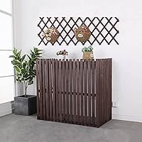 Window ac Cover Air Conditioner Covers for Window Units Heat Pump Cover Ac Cover for Outside Unit,Outdoor Fence Air Conditione Cover Privacy Screens,Hinge Version,Assembly-Free,Wooden