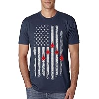 Threadrock Men's Jet Fighters Flying Over American Flag T-Shirt