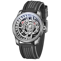 Designer Gent Rotor Rubber Band Waterproof Automatic Watch Analog Super Luminous Classic Mechanical Wristwatch for Men JM-Rotor