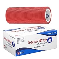 Dynarex 3218 Sensi-Wrap Self-Adherent Bandage Roll Without Natural Rubber Latex, Assorted, 4