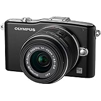 OM SYSTEM OLYMPUS PEN E-PM1 12.3MP Interchangeable Camera with CMOS Sensor, 3-inch LCD and 14-42mm II Lens (Black) (Old Model)