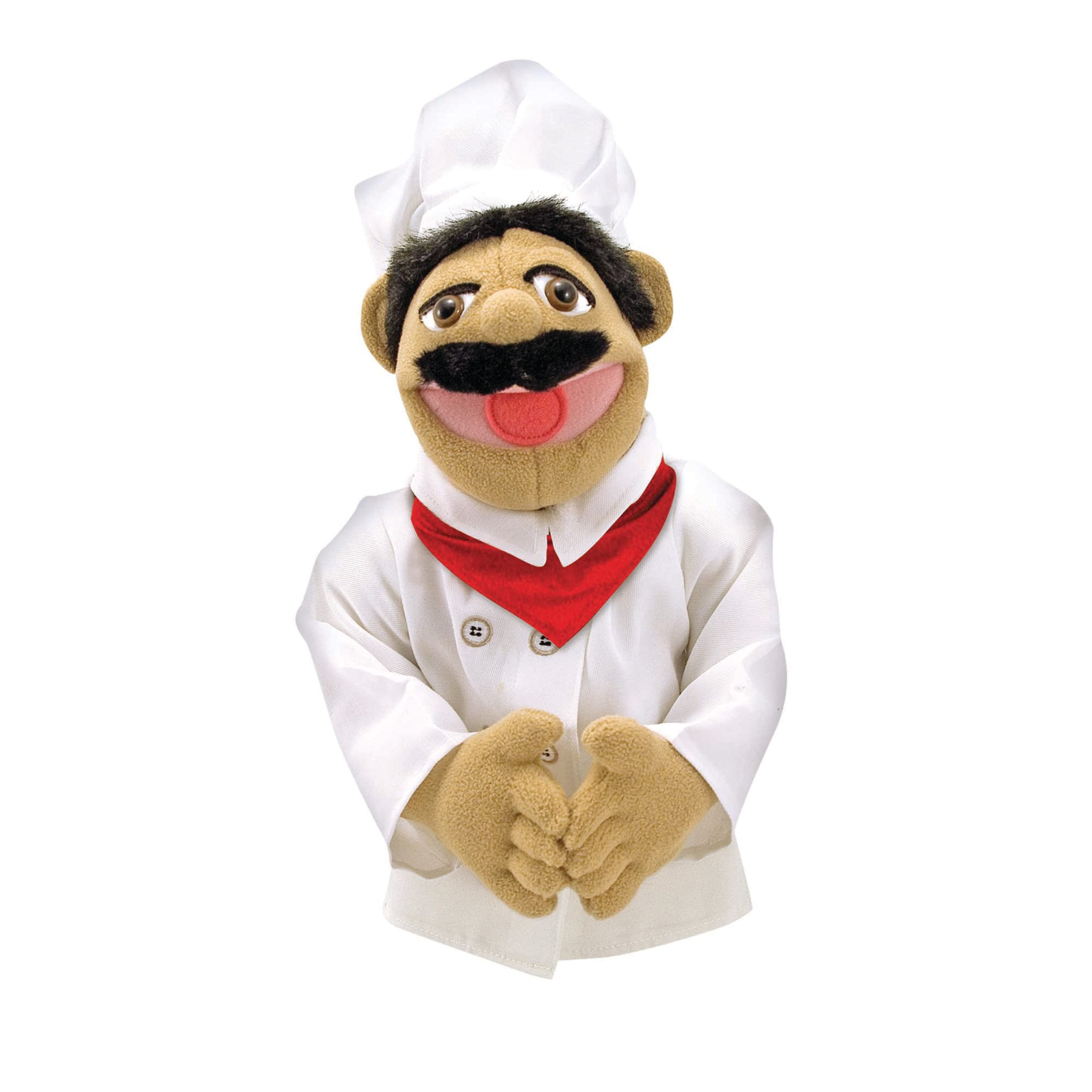 Melissa & Doug Chef Puppet (Al Dente) with Detachable Wooden Rod - Pretend Play Chef Puppet Chef Pepe