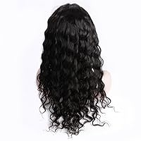 Curly Loose Wave 360 Lace Frontal Wig for Black Women with Natural Hairline and High Ponytail Brazilian Virgin Loose Wave Human Hair Wigs Pre Plucked (18inch)