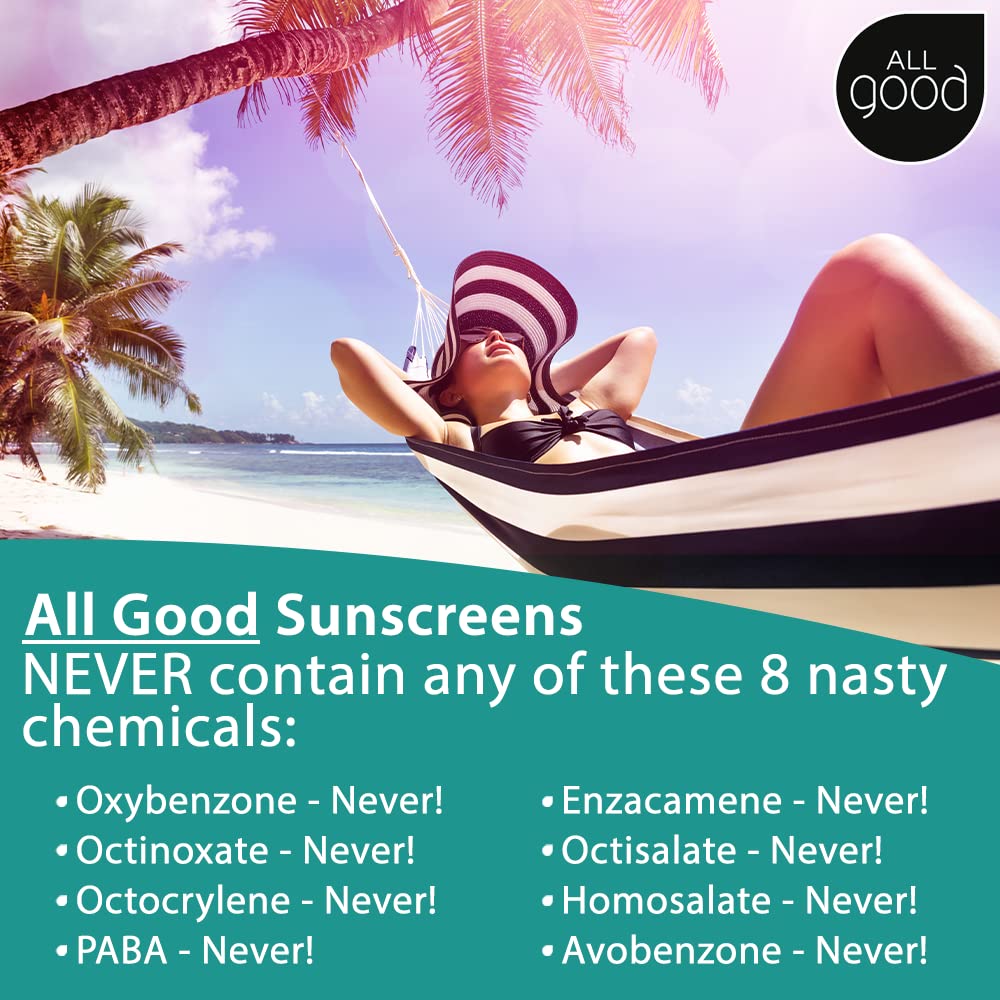 All Good Sunstick - Face Sunscreen, Water Resistant, UVA/UVB Broad Spectrum SPF 30+, Coral Reef Friendly - Beeswax, Zinc, Vitamin E, Shea Butter (Unscented)(2-Pack)