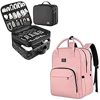 Cable Organizer Bag, Waterproof Travel Electronic Storage with Adjustable Divider, MATEIN Nursing Backpack, Waterproof College Bag for Women with Removable Organizer, 15.6 Inch Travel Lapatop Backpack