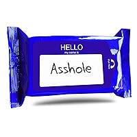 Gears Out My Name is Asshole Wipes - Funny Novelty Moist Wipes for Adults - Travel Size - Made in America